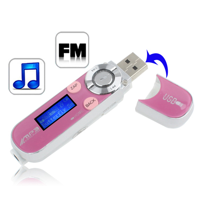 2GB MP3 Player with LCD Screen, Support FM Radio (Pink) - Click Image to Close